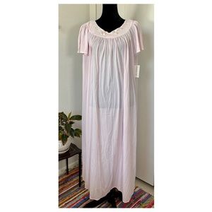 Miss Elaine Nightgown Womens Size Large Tricot Short Flutter Sleeve 50809bt Pink